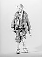 Seated man, Polychromed terracotta head; wooden limbs; body of wire wrapped in tow; linen and silk garments; glass eyes, Italian, Naples