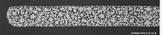 Joined lappets, Linen, needle lace, Italian