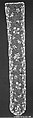 Lappet (one of a pair), Needle lace, point d'Argentan, linen, French