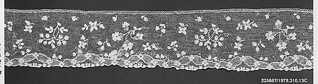 Garniture or papillon, Needle lace, point d'Argentan, linen, French