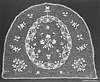 Cap crown, Needle lace, point d'Argentan, linen, French