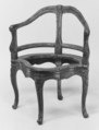 Desk chair (fauteuil de bureau), Carved pearwood; caning, French