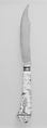Fork and knife, possibly Saint-Cloud factory (French, mid-1690s–1766), Porcelain, silver, steel, French, possibly Saint-Cloud