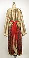 Dress, a,b) cotton, silk c) silk, wool, Romanian
