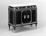 Commode, Jean Henri Riesener  French, Oak, veneered with mahogany, gilt-bronze mounts, marble top, French
