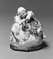 Snuffbox, Chelsea Porcelain Manufactory (British, 1744–1784), Soft-paste porcelain, hardstone, gilt, British, Chelsea