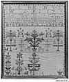 Embroidered sampler, Mary Pearce (born ca. 1722), Embroidered silk on linen, British