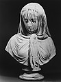 Veiled woman, Giovanni Battista Lombardi (Italian, 1823–1880), Marble, Italian
