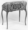 Slant-top desk, Jean-François Hache (fils, called Hache l&#39;ainé) (1730–1801/2), Walnut, kingwood and various marquetry woods, some stained; gilt bronze, French, Grenoble