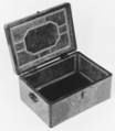 Box, Attributed to Pierre Hache (Grenoble, France, 1705–1776), Walnut, burr-walnut veneer and other woods, mother-of-pearl, ivory and wrought iron, French, Grenoble