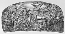 Aurora in her chariot, Bronze, convex irregular shape, Italian