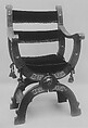 Folding armchair, Walnut, Italian