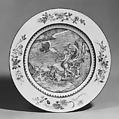 Plate, Hard-paste porcelain, Chinese, for European market