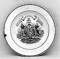Plate, Pottery, British, Staffordshire