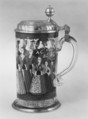 Tankard, Glass; pewter, German