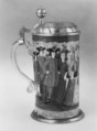 Tankard, Glass; pewter, German
