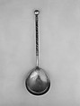 Spoon, Mikhail Chulkov (Russian, working 1801–64), Silver gilt and niello, Russian, Vologda