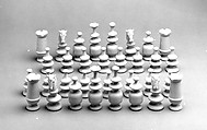 Chessmen (32), Señora Franco, Madrid, Soft-paste porcelain, Spanish, Madrid
