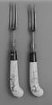Two forks, Chantilly French, Tin-glazed soft-paste porcelain, French, Chantilly