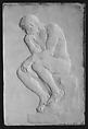 Positive and negative molds of a relief after Rodin's Thinker, Victor Peter (French, Paris 1840–1918 Paris), Plaster, French