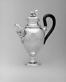 Hot milk pot, Alois Simpert Eschenlohr (1785–1837, master 1824?), Silver, ebony, ivory, macassar ivory, German, Augsburg
