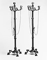 Four-light candelabrum (one of a pair), Antoine-Louis Barye  French, Bronze, French