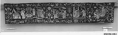 Border with scenes from the Life of Christ, Silk and wool on wool, Southern German