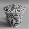 Beaker with cover and saucer, Hard-paste porcelain, Chinese, for European market