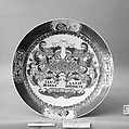 Plate, Hard-paste porcelain, Chinese, for Dutch market