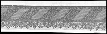 Border, Embroidered net, punto à rammendo, punto mandolino, Italian