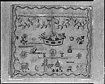 Sampler, Silk on linen, German