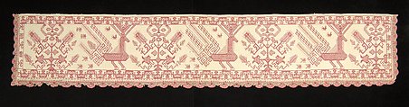 Bed curtain border, Linen, cotton, Russian
