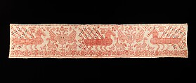 Bed curtain border, Linen, cotton, silk, Russian