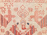 Bed curtain border, Linen, cotton, silk, metal, Russian