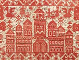 Bed curtain border, Linen, cotton, Russian