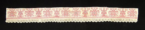 Bed curtain border, Linen, cotton, Russian