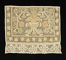 Towel border, Drawnwork, embroidery, crochet, linen and silk, Russian