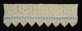 Bed curtain border, Linen, silk, Russian