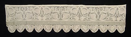 Bed curtain border, Linen, metallic, Russian