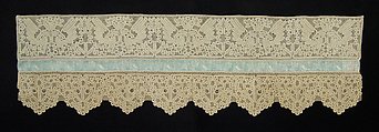Bed curtain border, Linen, silk, Russian