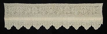 Bed curtain border, Linen, silk, Russian