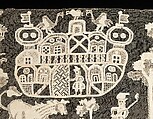 Bed curtain border, Linen, Russian