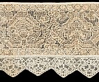 Bed curtain border, Linen, Russian
