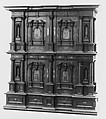 Cabinet, Walnut on pine carcass, German, Augsburg