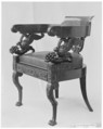 Armchair, Mahogany veneer on walnut, Italian