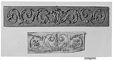 Pair of panels, Carved wood, painted, stripped, French