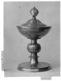 Ciborium, Gilt copper, emerald, Italian
