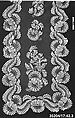 Fragment, Bobbin lace, blonde lace, French or Spanish