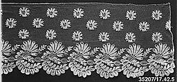 Fragment, Bobbin lace, blonde lace, silk, French or Spanish