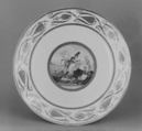Plate, rue de Popincourt, Hard-paste porcelain, French, Paris
